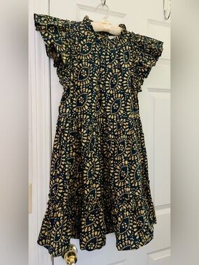 NWT Caroline Constas Dress In Navy Eyelash Print Size Small